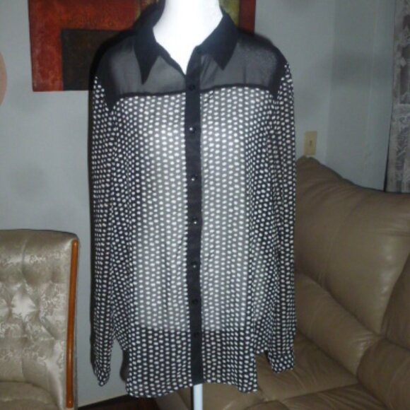 Zac & Rachel Tops - Zac & Rachel Women’s Elegant Button-Up Collared Blouse – Size XL